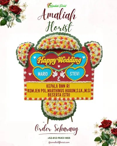 Karangan Papan Bunga Pernikahan di Cibabat